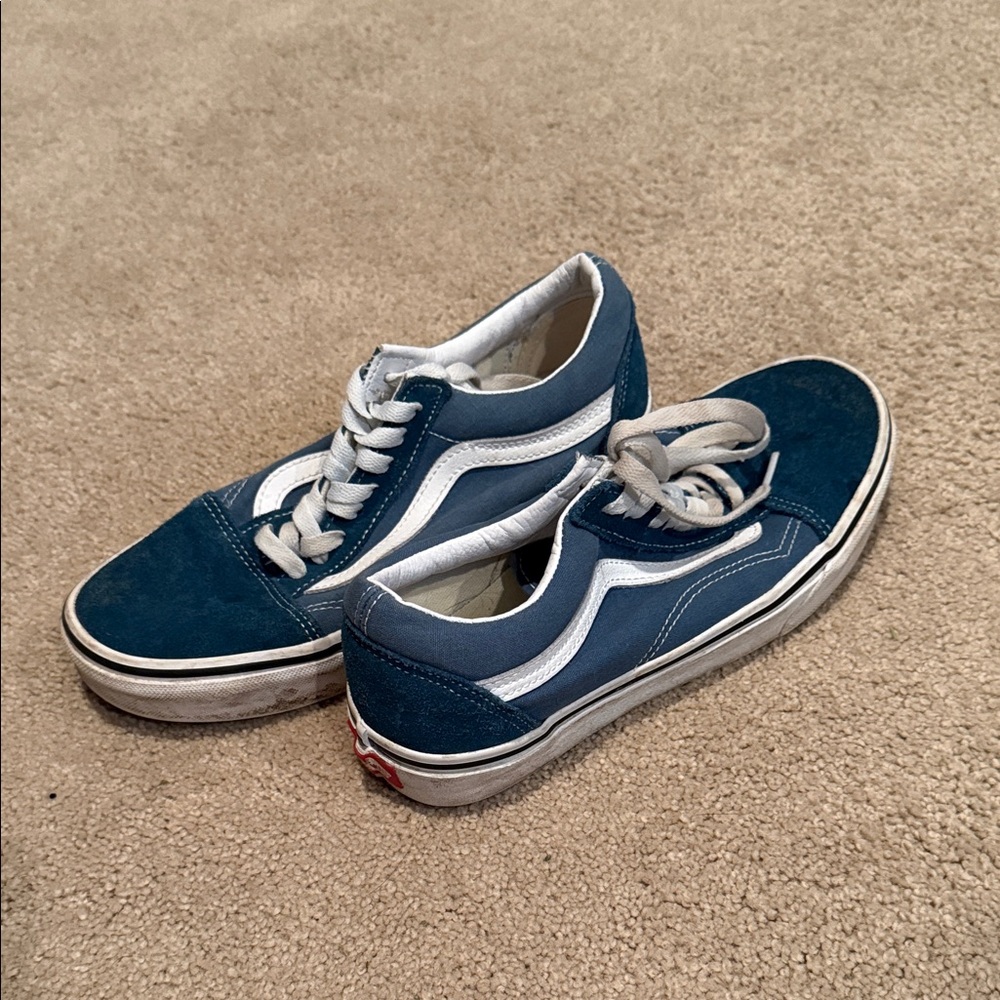 Vans Blue and White Women's Sneakers - 8
